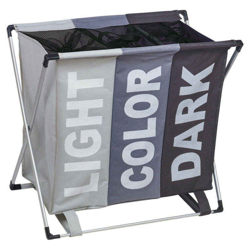 Fabric Laundry Sorter, Black/Grey
