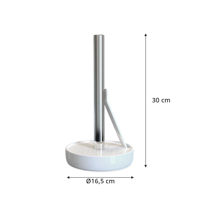 Porte-essuie-tout autoportant en aluminium, Blanc