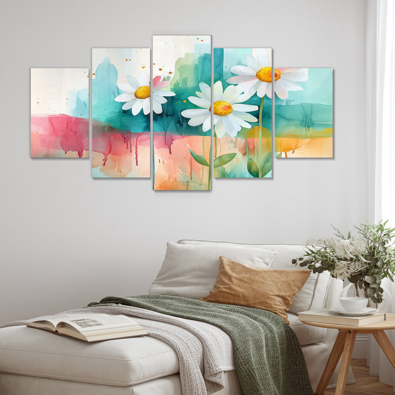 Minimalisme marguerites fleur dans le désert Blossom III - marguerites décoration murale - Art mural traditionnel