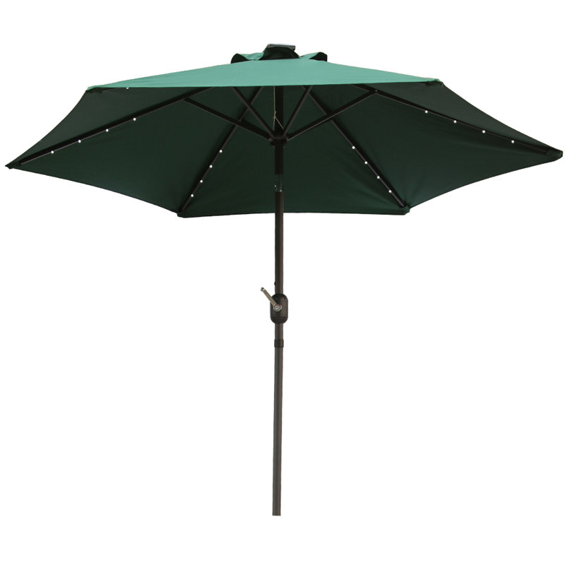 Martigues 2.5m Traditional Parasol with Lights, Green