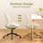 Chenille Armless Swivel Office Desk Chair with Wheels, Double-Layer Cushion and Rocking Function for Home Office-976731818
