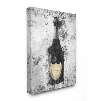 «Champagne Gray Gold Ink Illustration» par Amanda Greenwood, reproduction d'art graphique sur bois