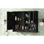 Armoire de rangement de salle de bain murale de 36 po avec tablette - étagères réglables noires modernes et miroir