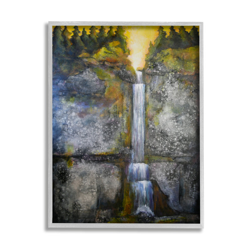 Rustic Sunset Waterfall Cascading Wat par Doris Charest 967, Estampe numérique Farmhouse, H 20 po x l 16 po x P 1,5 po