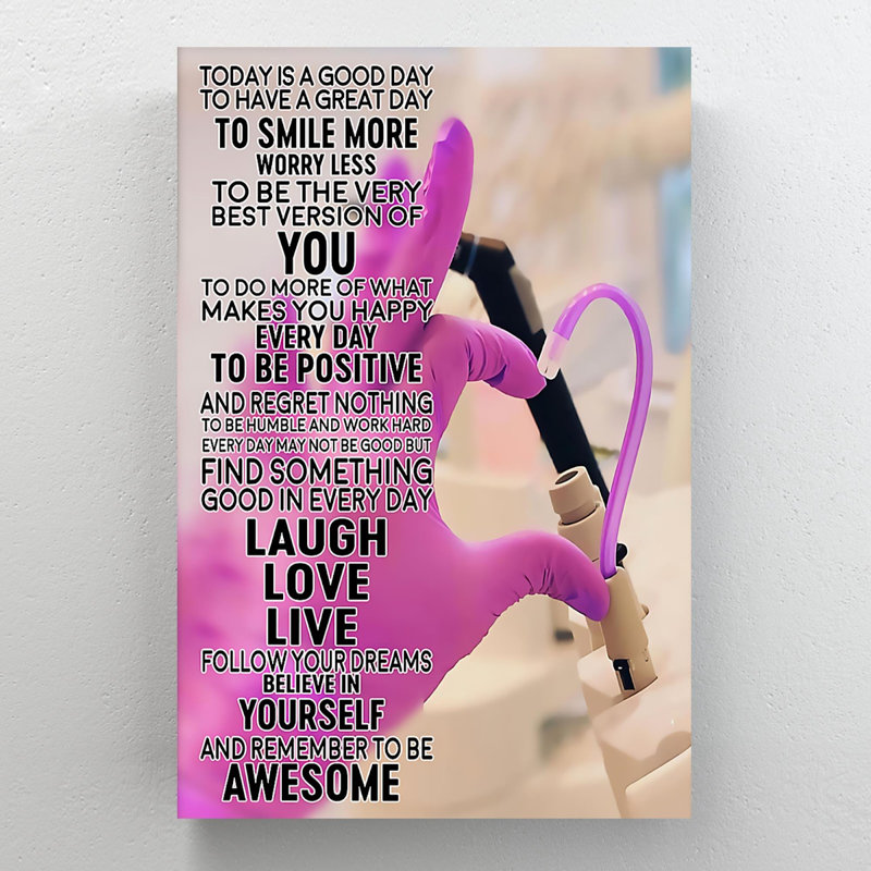 Mains et appareil médical - Today Is A Good Day - 1 pièce, impression d'art graphique rectangulaire sur toile tendue