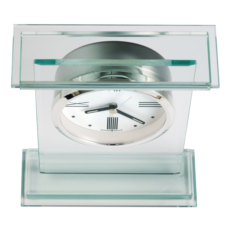 Modern Chrome and Glass Tabletop Alarm Clock