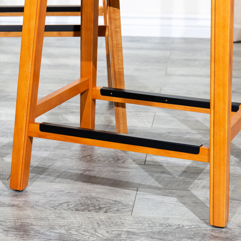 Cuir - Option assise confortable à finition classique, Naturel, Collé, Tabouret de bar (siège d'une hauteur de 32,67 po)