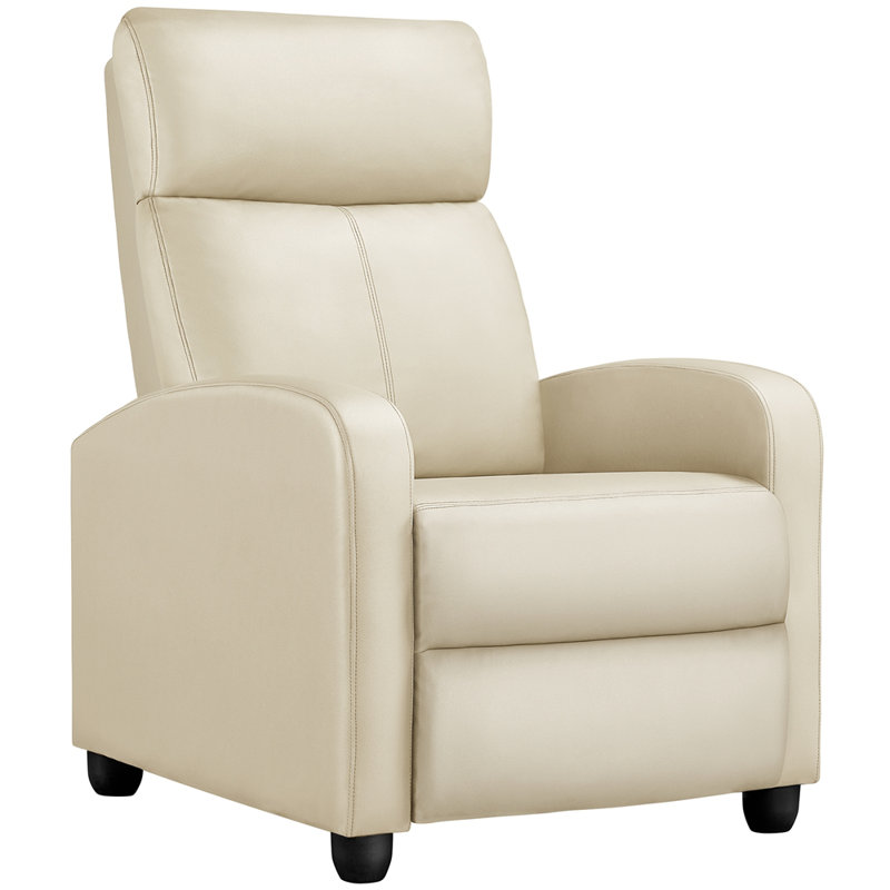 Manual Glider Recliner Armchair  with 3 Relaxation Modes, Beige