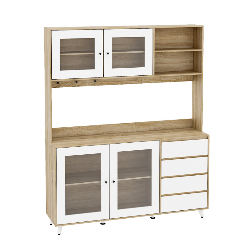 74.8'' Kitchen Pantry, Natural/White