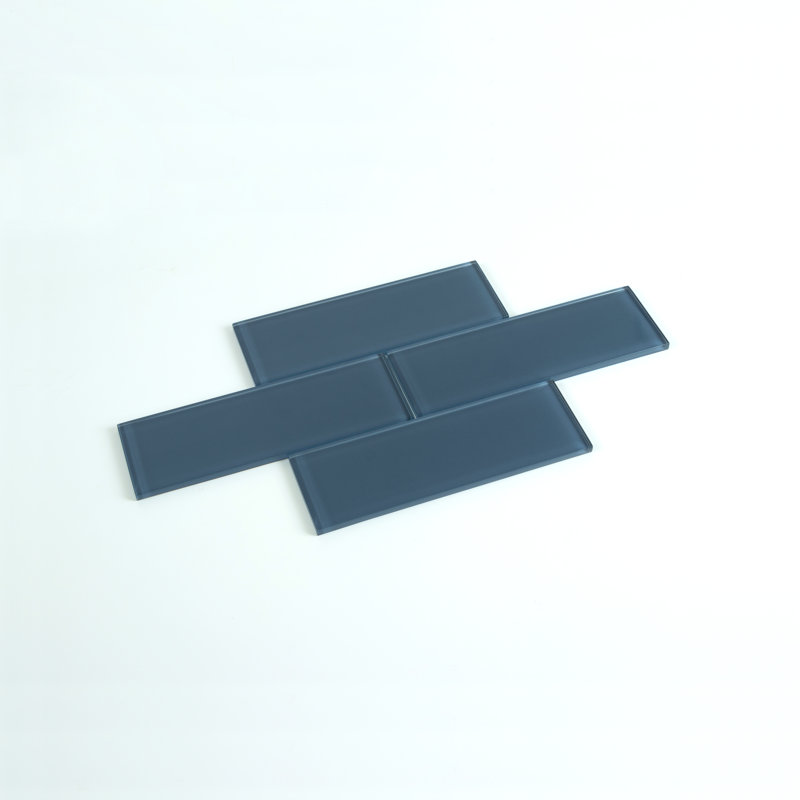 Premium 3" x 9" Glass Subway Tile, Denim Blue