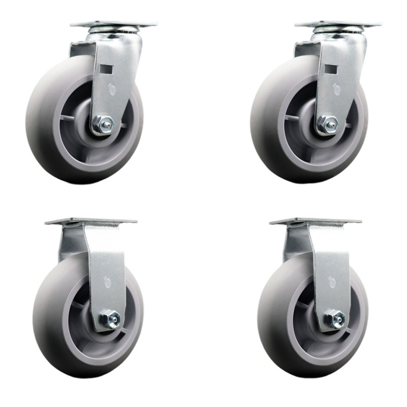 4-Piece Thermoplastic Rubber Caster Set