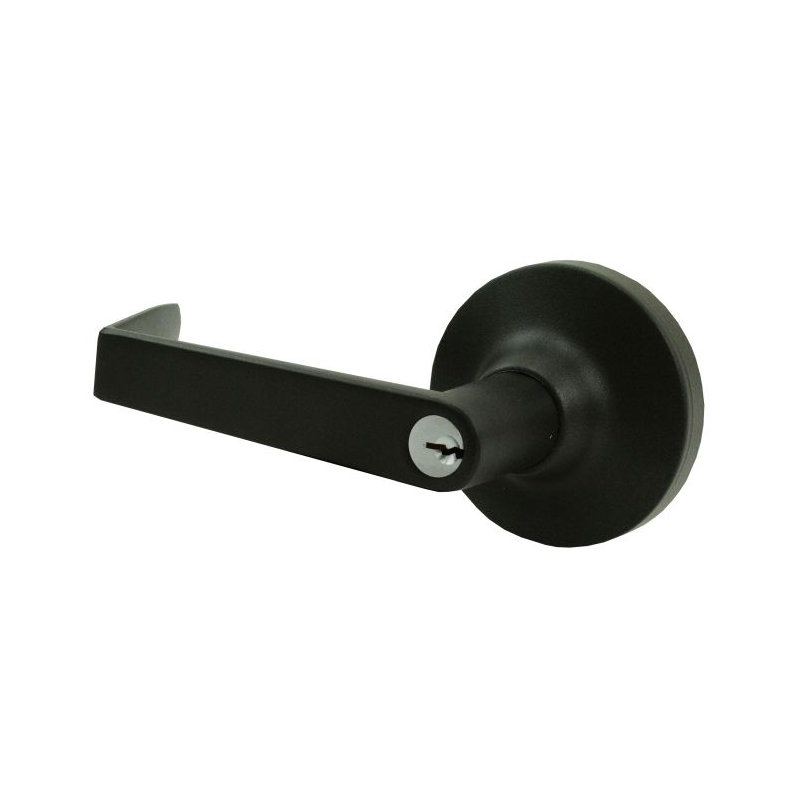 Keyed Door Lever, Black