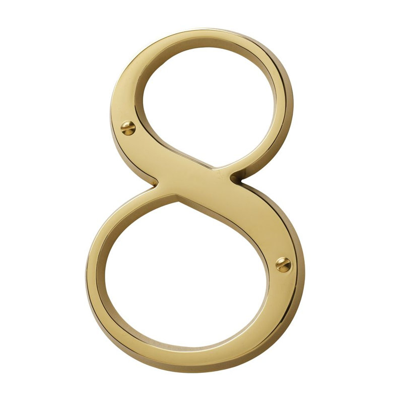 4.75" H Brass House Number, Lifetime Brass, 8