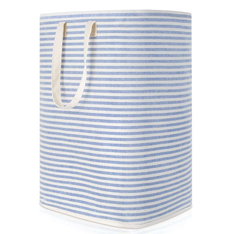 Fabric Laundry Hamper with Handles, Blue