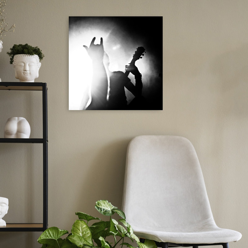 Rock On Concert Hand Dramatic Abstract Contemporary Architecture Landscape Wall Art Print 1 Piece Wrapped Canvas Wall Art