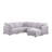 Modern Sofa Penelope 94.5" Linen Fabric Reversible L-Shape Sectional Sofa With Ottoman And Pillows