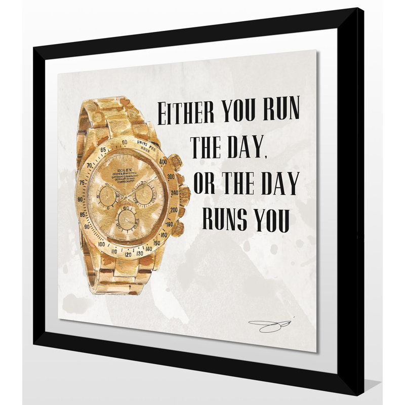 " Rolex ", Black Framed, 25.5" H x 25.5" W x 1" D