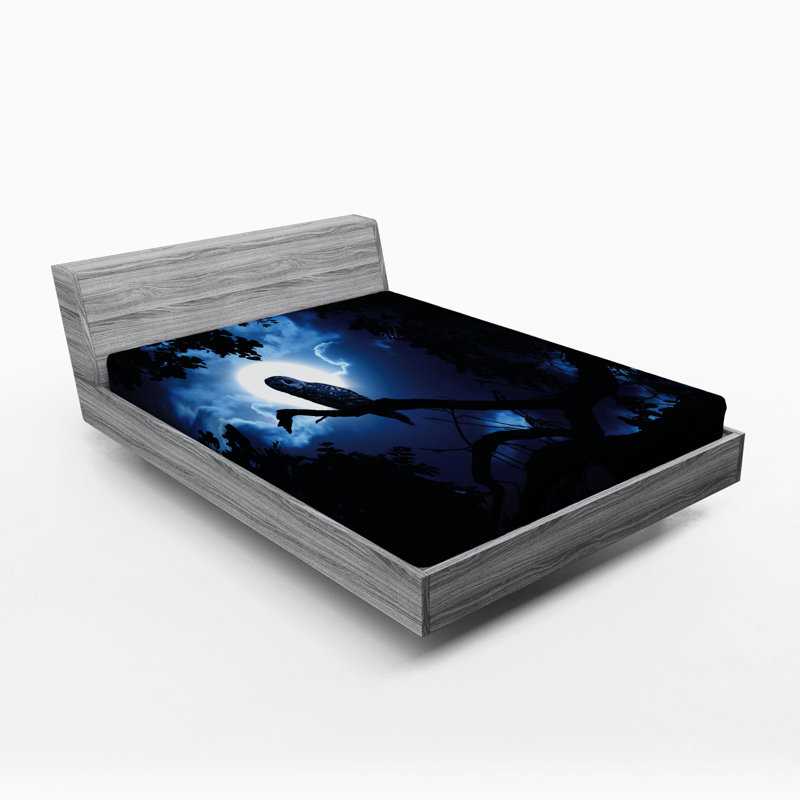Night Forest Microfiber Fitted Sheet, Full Fitted Sheet