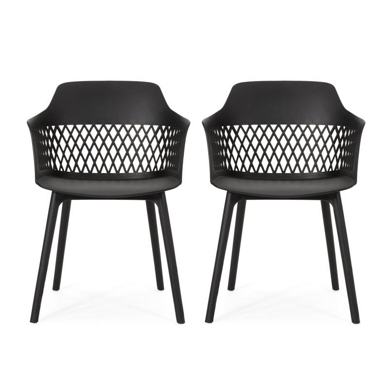 Azalea Outdoor Chair - , Strong Frame, Modern Design, Black Polypropylene, 23In Depth, 21.5In Width, 33In Height, 12.2Lb Weight Azalea, Weather Resistance, 23.46In 21.74In 33.94In
