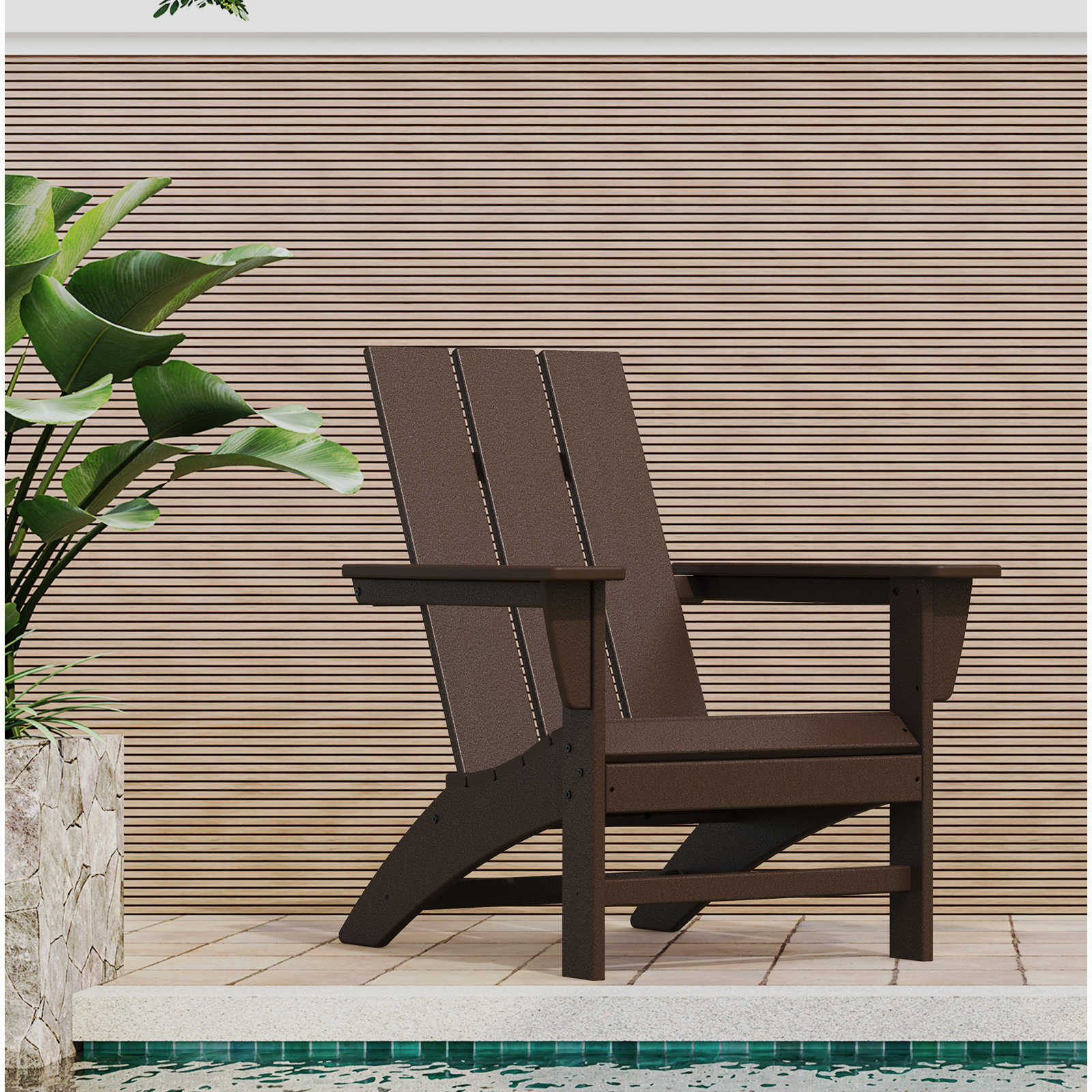 POLYWOOD® Modern Adirondack Chair, Mahogany