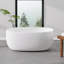 Baignoire à surface solide en résine de trempage autoportante 47 po x 26 po Fralimk avec bonde escamotable et tuyaux de trop-plein