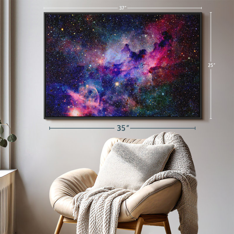 Impression sur toile Galaxy Galaxy Nebula, H 25 po x l 37 po