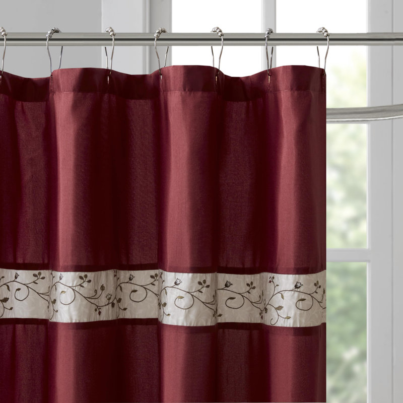 Rideau de douche en tissu, 72 po x 72 po, rouge