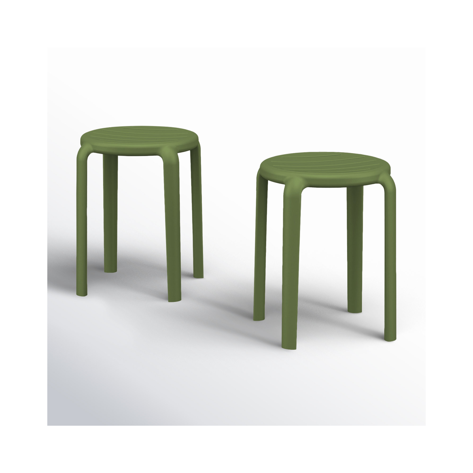 Aragons Stacking Patio Dining Side Chair, Olive Green