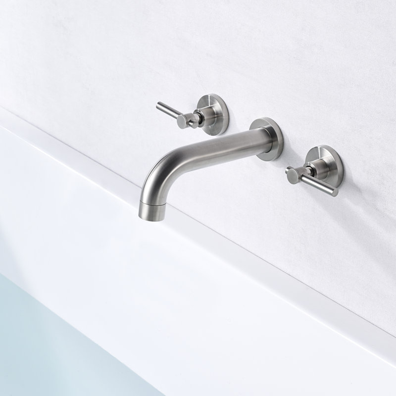 2 Handle Bathroom Bath Faucet, Brushed Nickel
