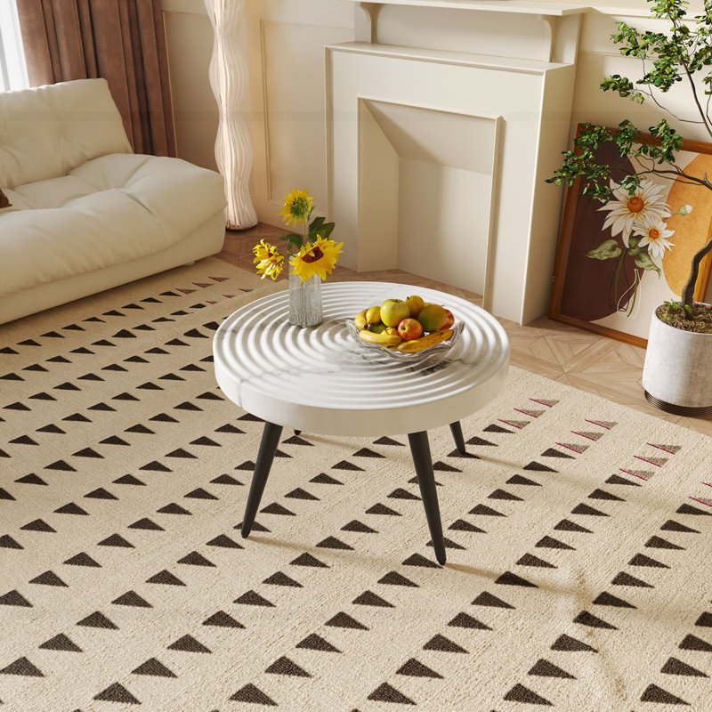 Table basse de 31 pouces de style campagne moderne, Blanc