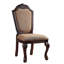 Ensemble de deux chaises d'appoint en tissu brun clair et espresso