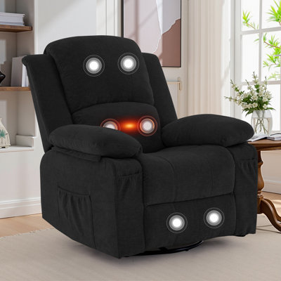 Recliner Chair, Rocker Recliner Chairs With Massage & Heating For Living Room Bedroom, Chenille Fabric by Ebern Designs