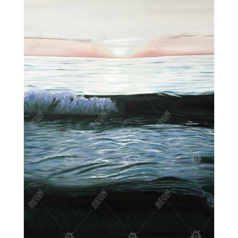 «Desatured Sunset - Turquoise Marine», art sur toile encadré