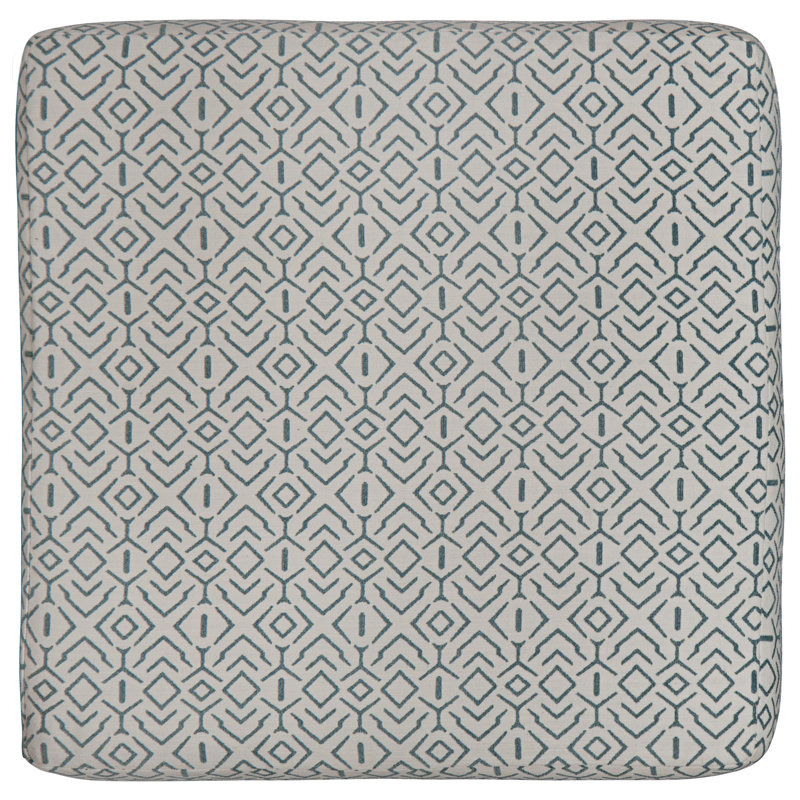 Huckabee 42" Square Upholstered Cocktail Ottoman, Blue 100% Polyester