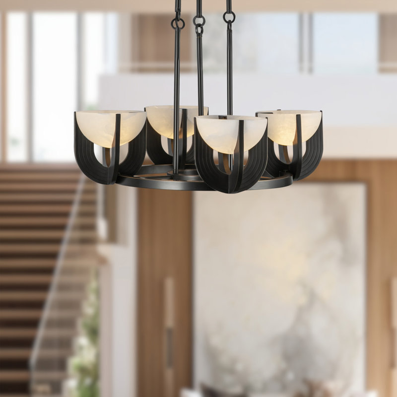 Lustre à DEL Colette, Bronze urbain, 4, H 6,25 po x l 22,88 po x P 22,88 po