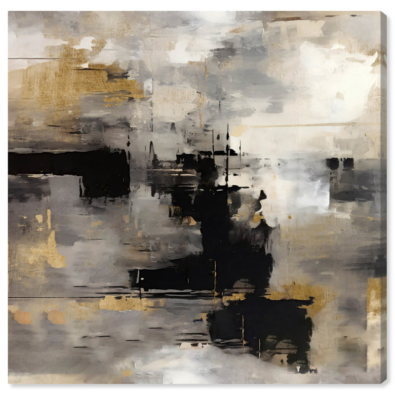 Art industriel abstrait sur toile, art industriel, Toile tendue, H 16 po x l 16 po