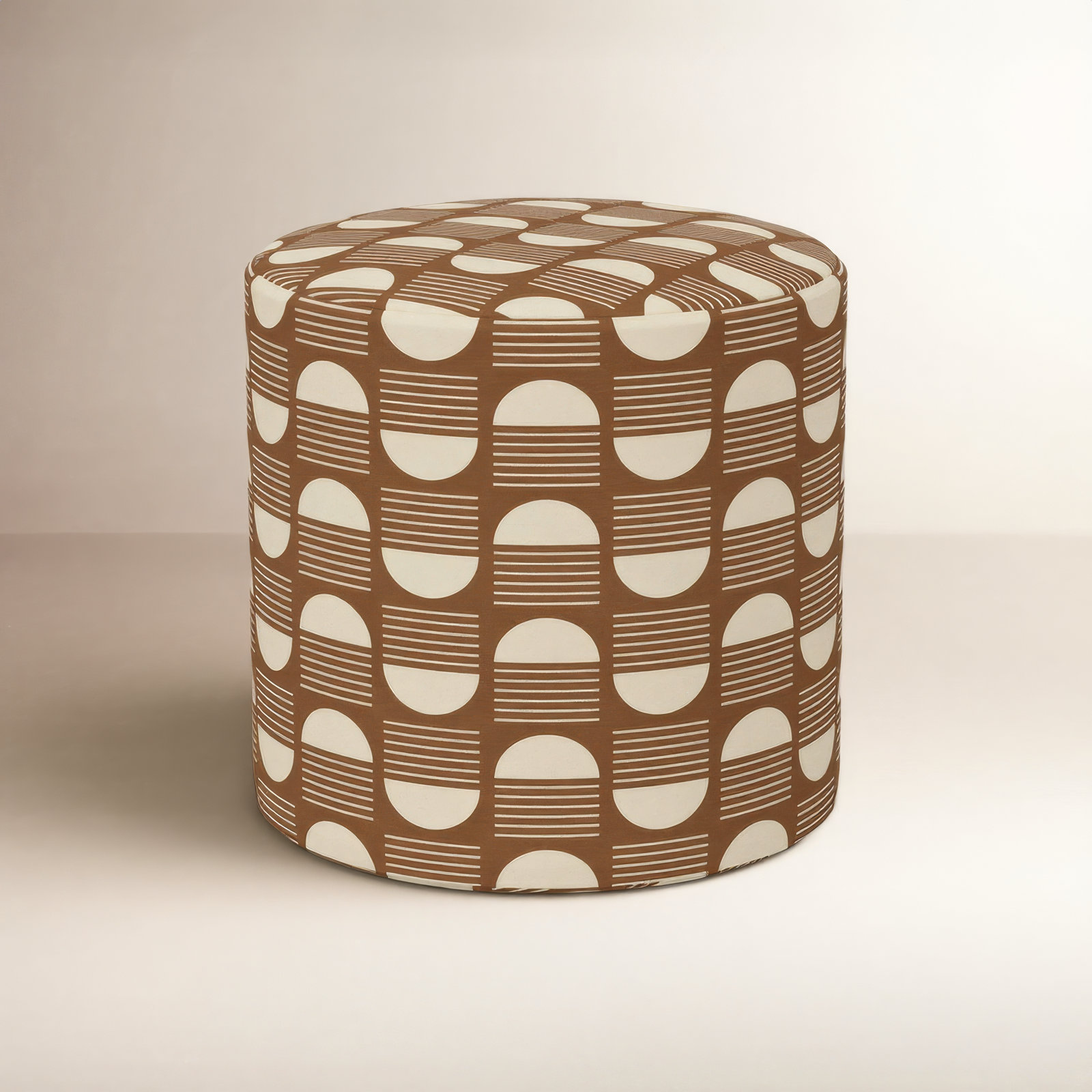 Orlando 18" Ottoman, Shibori Stripe Grey