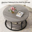 Round Coffee Table With Storage, 2-Tier Cocktail Table-887951355