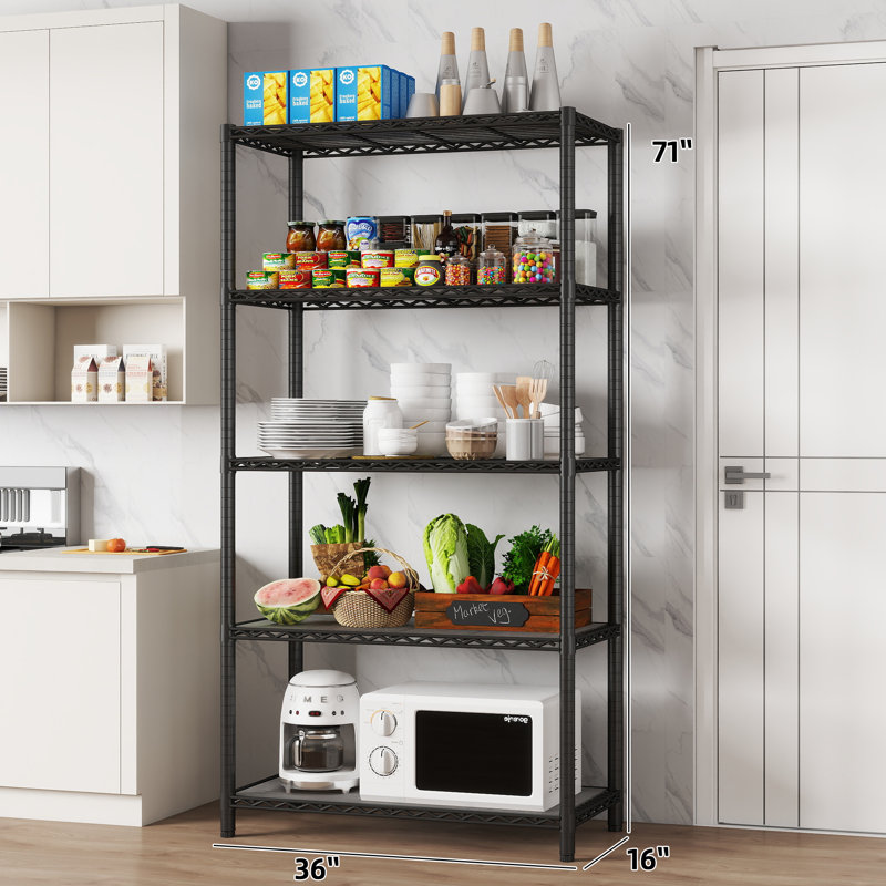 Rayonnage avec tablettes réglables, H 72 po x l 36 po x P 16 po