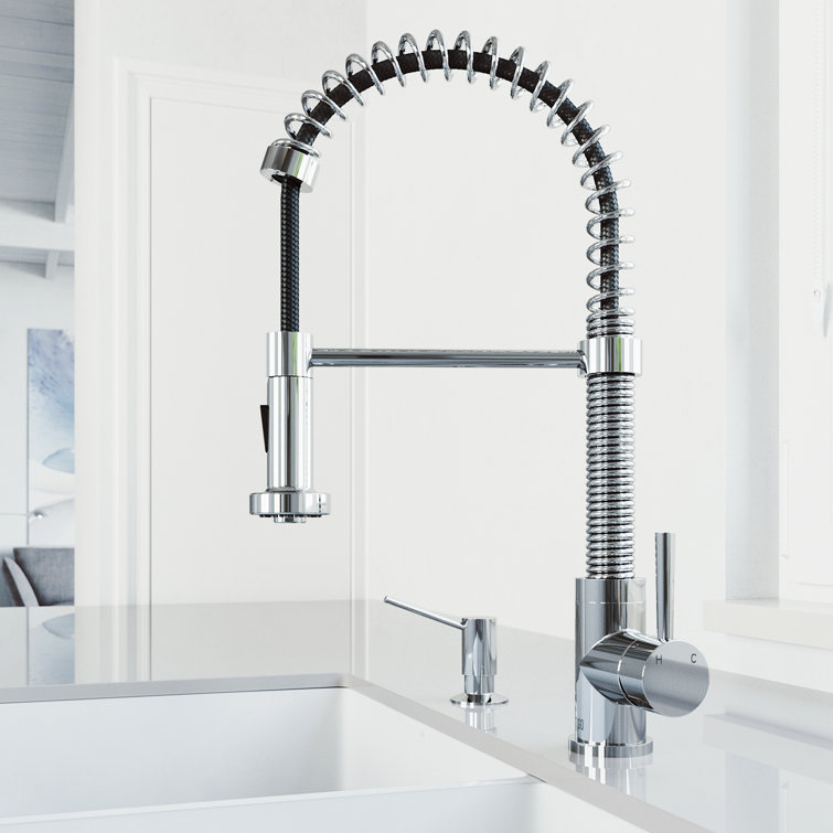 Edison 19 H 1-handle Pull-Down 2-Function Sprayer Kitchen Faucet and Soap Dispenser