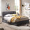 Lit plateforme tapissier avec rangement Gaillarde