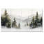 «Green Pine Trees Mist Morning III», ensemble d'art mural sur toile de pin-820874635