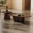 Solid wood oval creative retro tea table