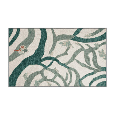 Machine Washable Grey Area Rug