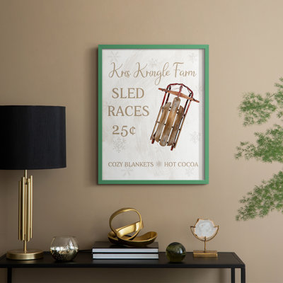 Sled Races Framed Print - Solid Wood