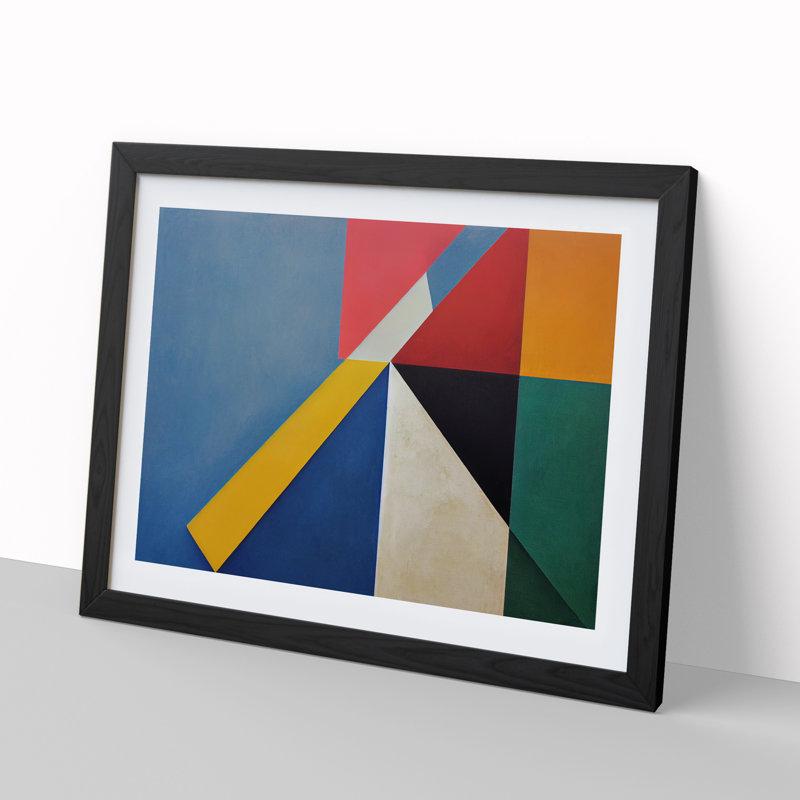 XH1022-8679X Suprematism Art Abstract Vol.3 - Single Picture Frame Print, 46cm H x 64cm W x 2cm D, Black