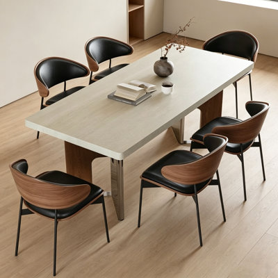 Vintage Travertine Rectangular Dining Table