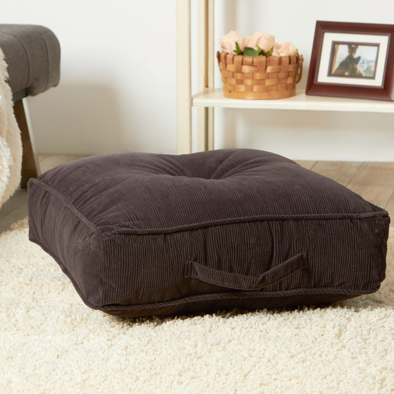 Coussin en microfibre de velours côtelé , Gris anthracite