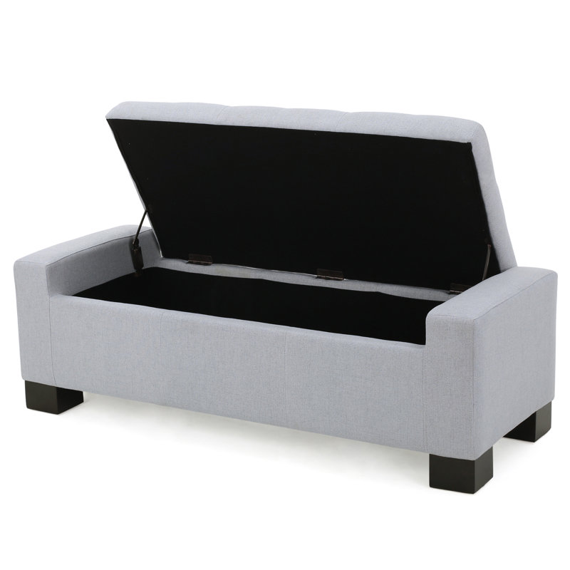 Tissu gris avec surpiqûres gaufrées et look contemporain, rangement pour le bureau, la chambre à coucher, l 50,28 po x P 20,55 po, assemblage requis avec style, tissu, couvertures,