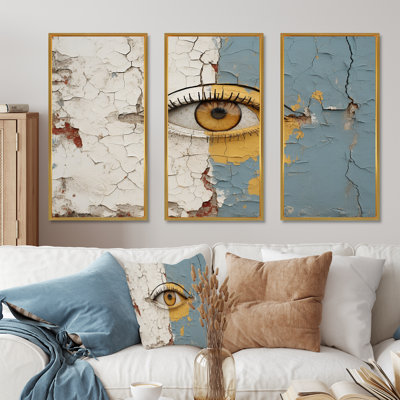 «Yellow and Grey Eye Expression», art mural œil